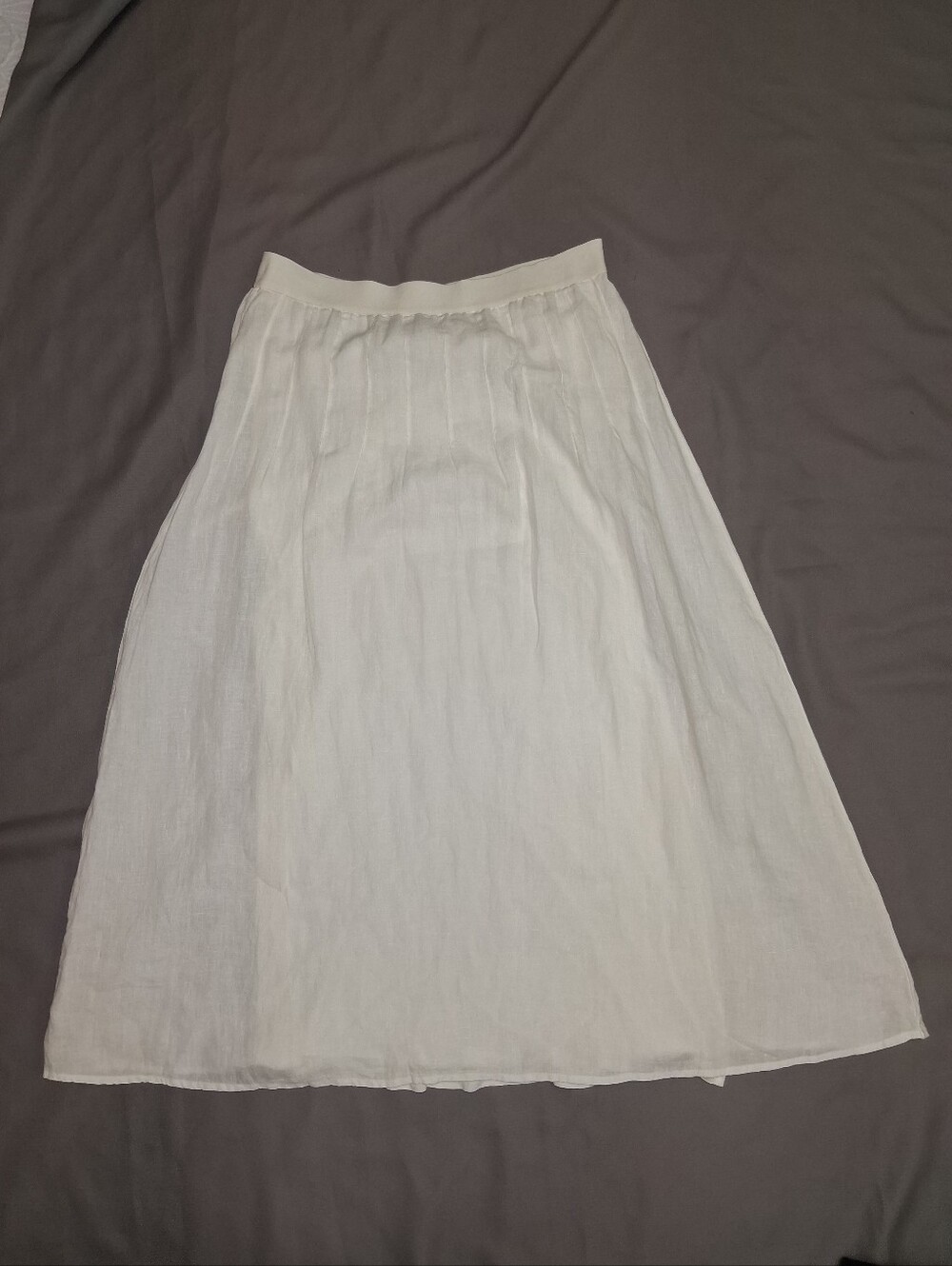 J. Jill New Women White Linen Maxi Skirt with Gathered Waist Size S - Picture 8 of 16
